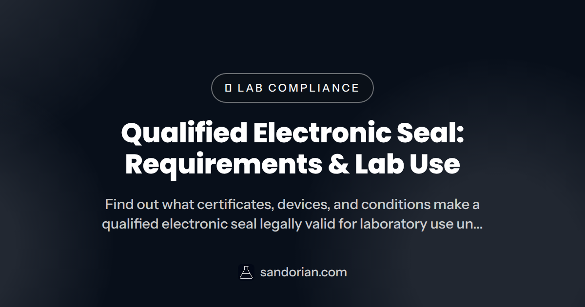 Qualified Electronic Seal: Requirements and Lab Use