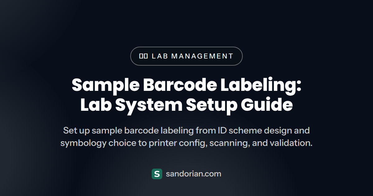Sample Barcode Labeling: How to Set Up a Lab System